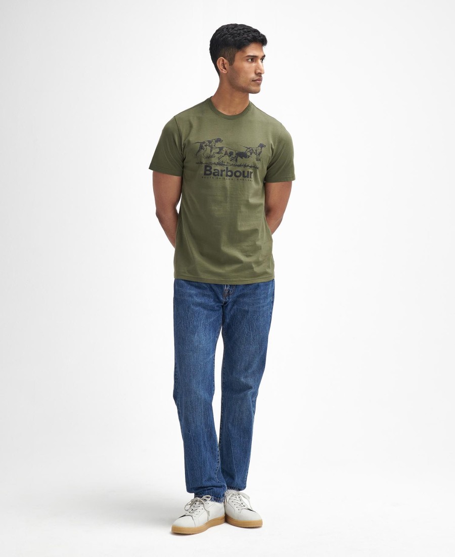 t-shirt met afbeelding van een veldhond