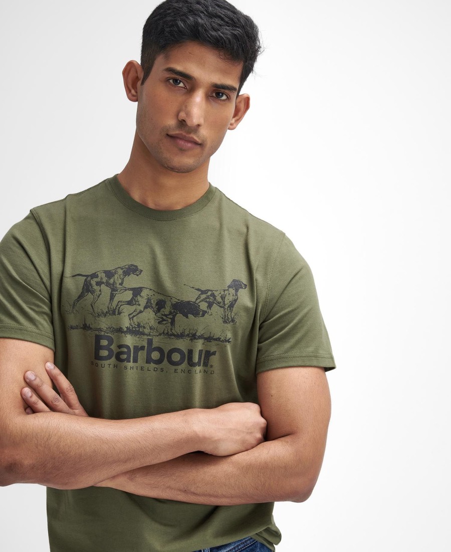 t-shirt met afbeelding van een veldhond