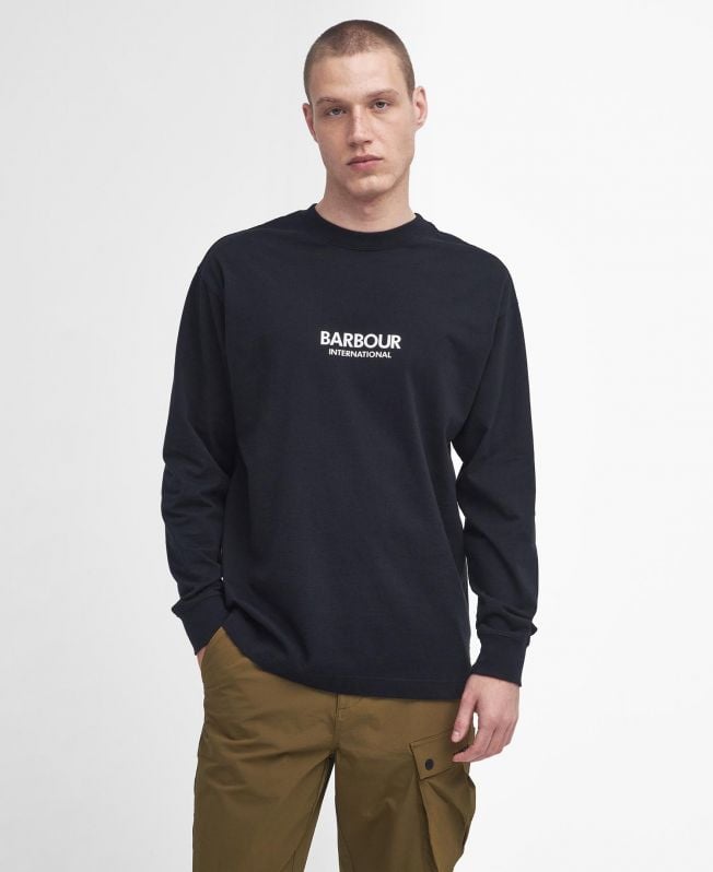 oversized t-shirt met lange mouwen en kaartmotief