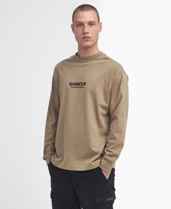 oversized t-shirt met lange mouwen en kaartmotief