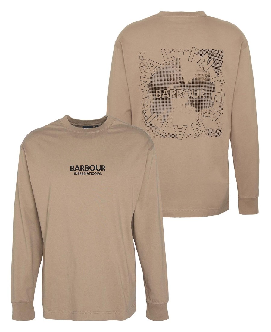 oversized t-shirt met lange mouwen en kaartmotief
