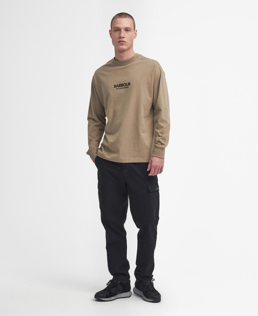oversized t-shirt met lange mouwen en kaartmotief