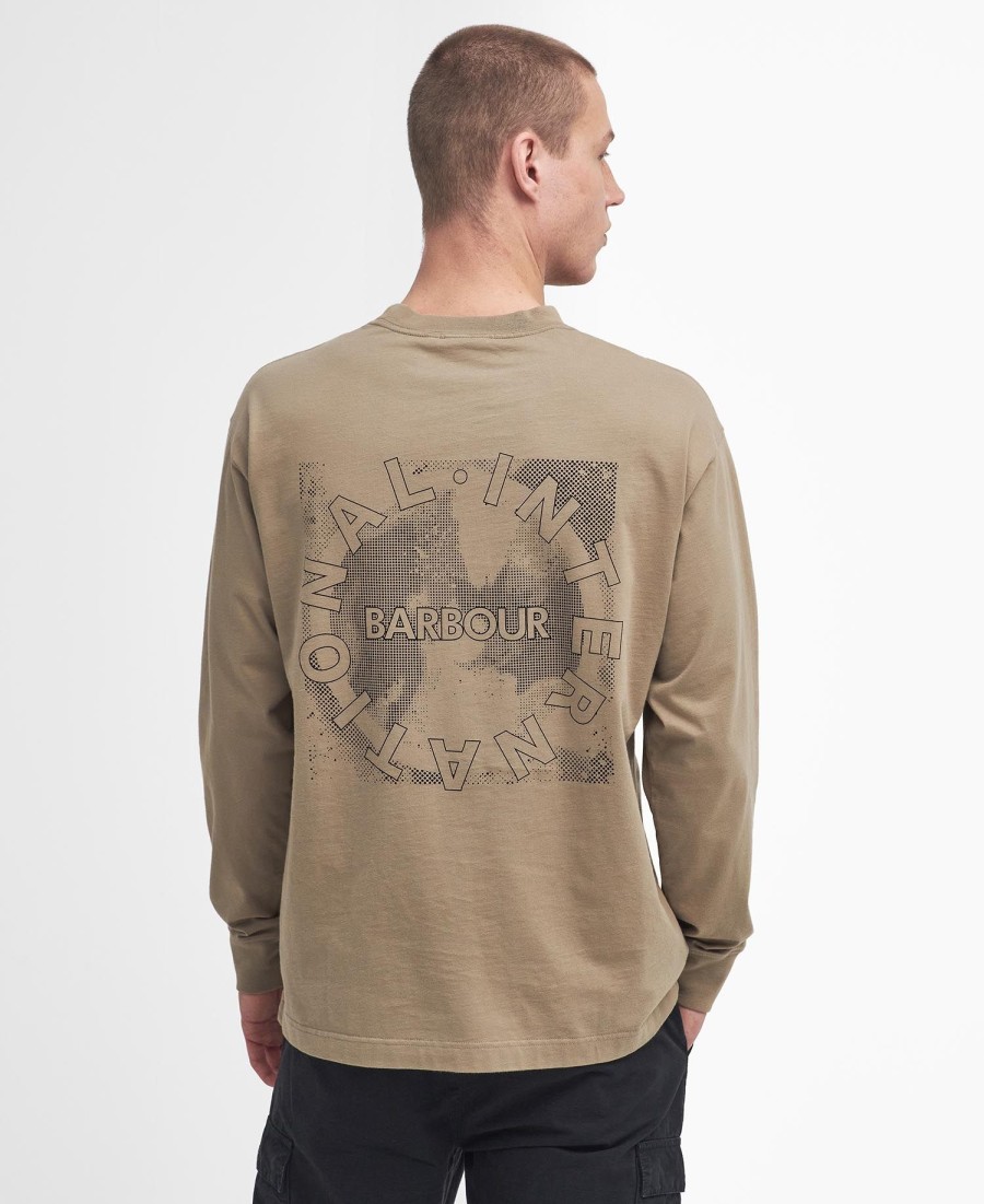 oversized t-shirt met lange mouwen en kaartmotief