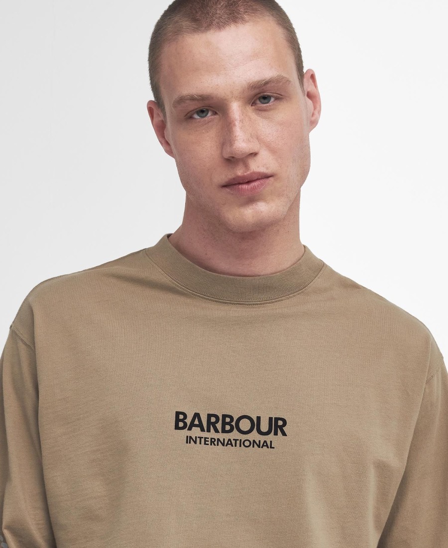 oversized t-shirt met lange mouwen en kaartmotief