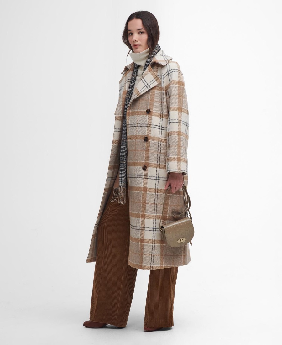 claudette tartan wollen trenchcoat