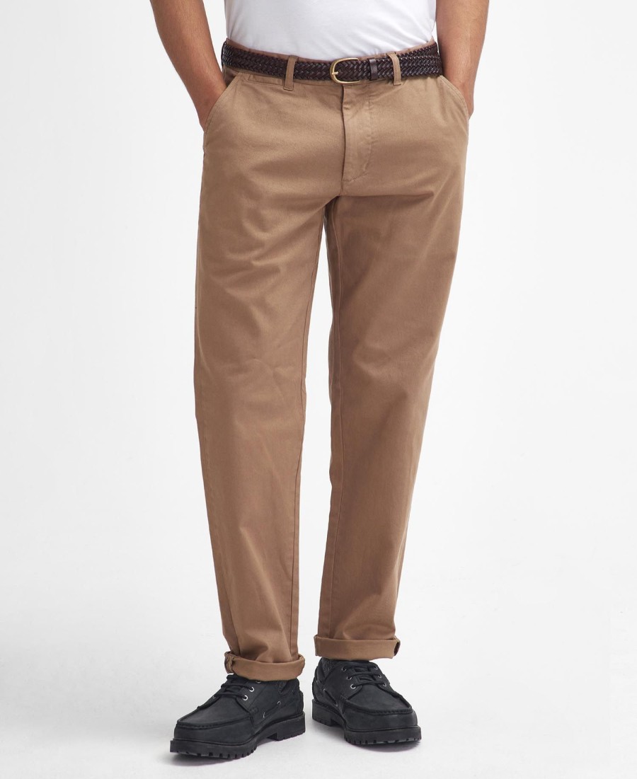gewassen getailleerde broek met elastische tailleband
