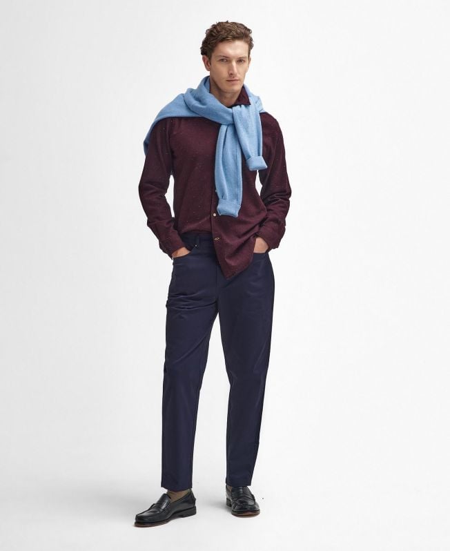 satijnen suède casual broek