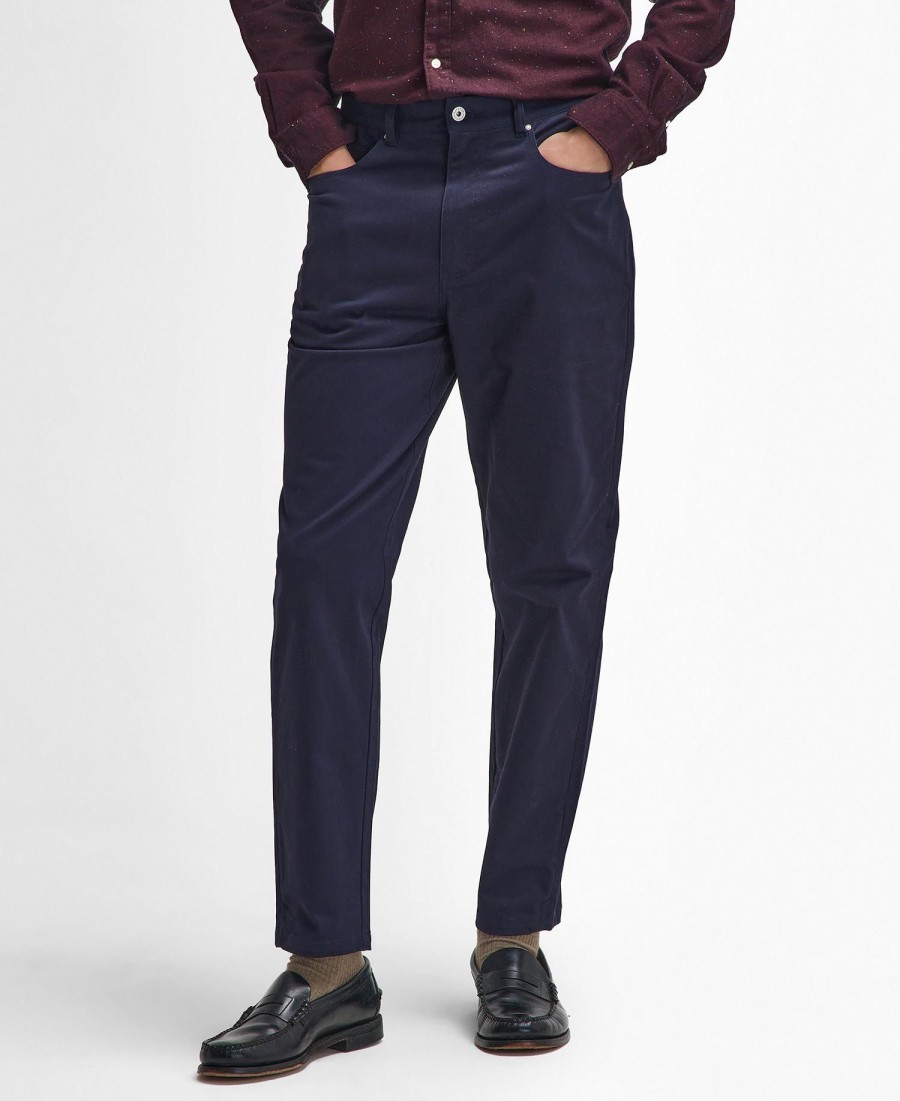 satijnen suède casual broek