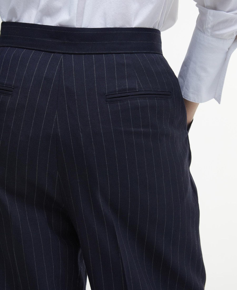 carrie gestreepte broek met wijde pijpen