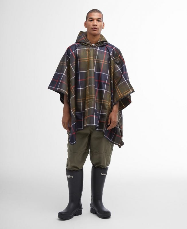geruite waterdichte poncho