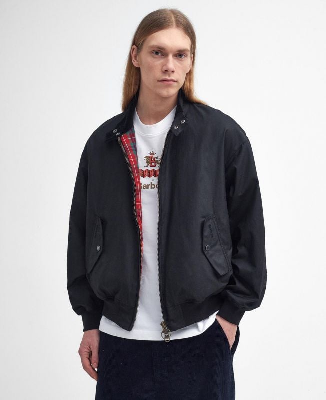 barbour x baracuta ma-1 gewaxt harrington-jack