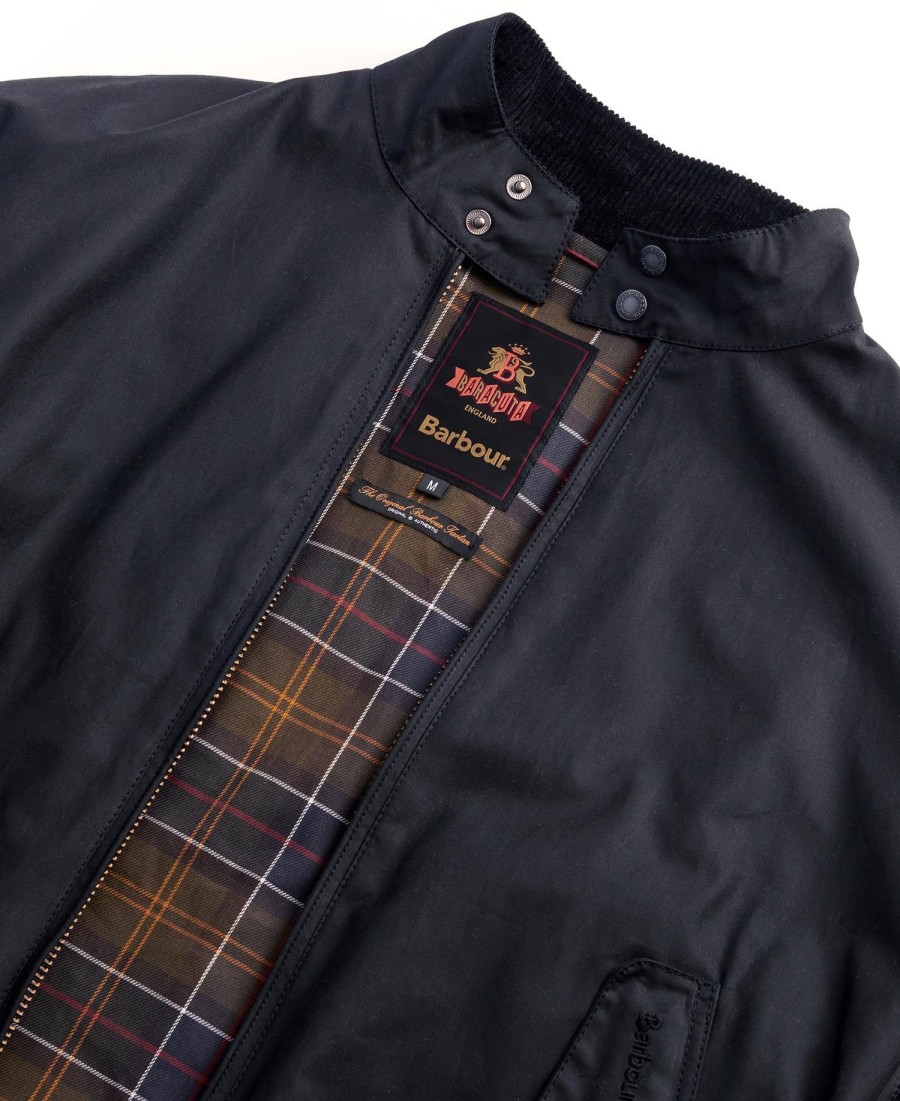 barbour x baracuta ma-1 gewaxt harrington-jack