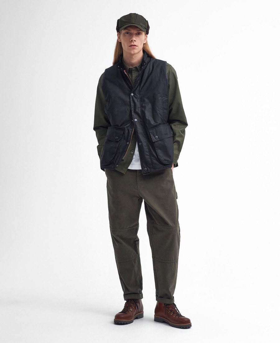barbour x baracuta oversized gewaxt vest