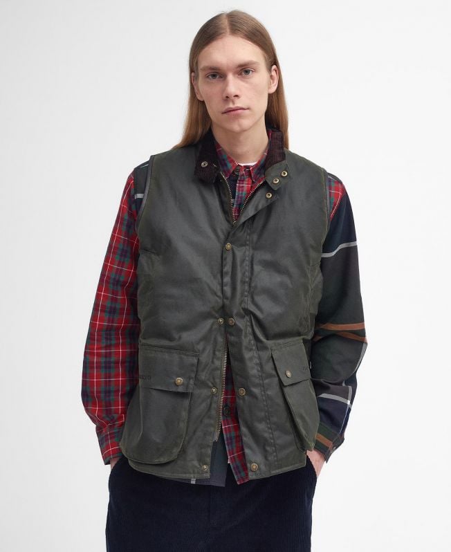 barbour x baracuta oversized gewaxt vest