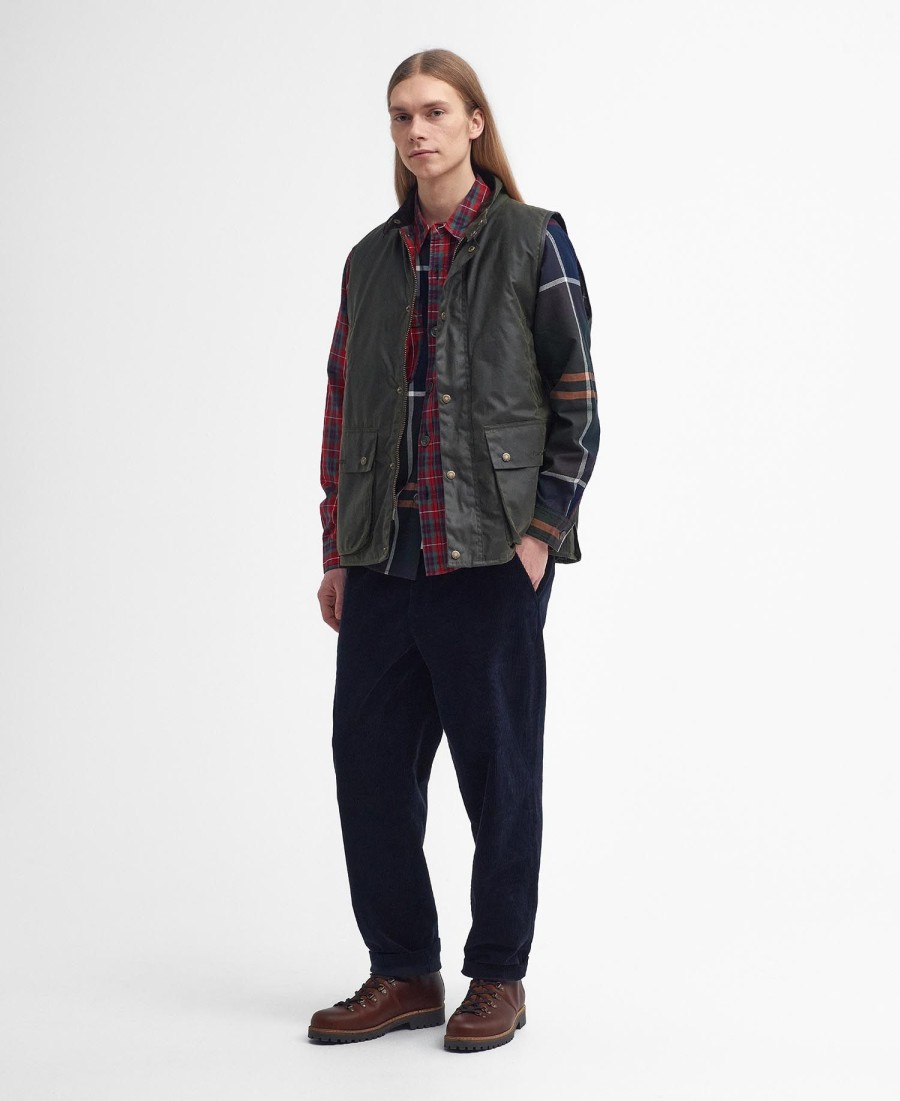 barbour x baracuta oversized gewaxt vest