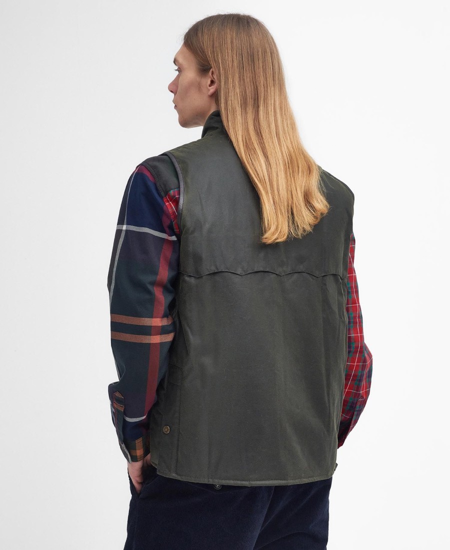barbour x baracuta oversized gewaxt vest