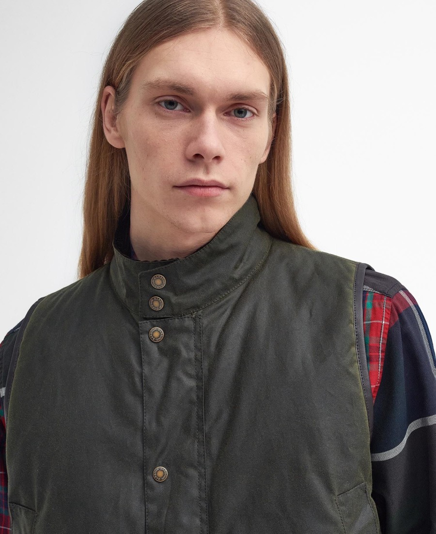 barbour x baracuta oversized gewaxt vest
