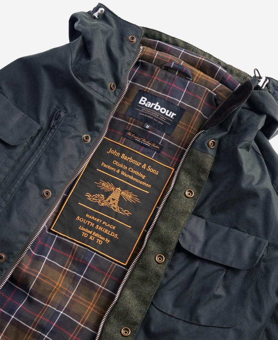 barbour x to ki to wax fietsjas