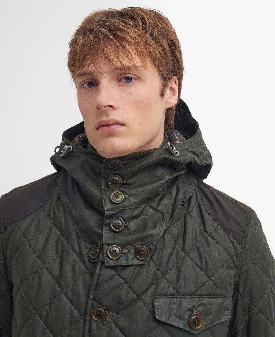 barbour x to ki to driving gewatteerde waxjas
