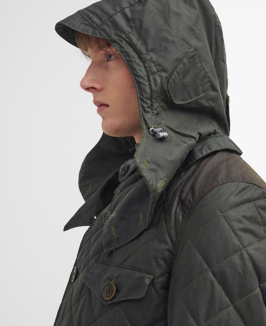 barbour x to ki to driving gewatteerde waxjas