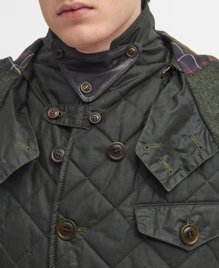 barbour x to ki to driving gewatteerde waxjas