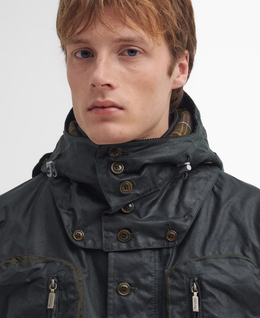 barbour x to ki to outland wax jacket