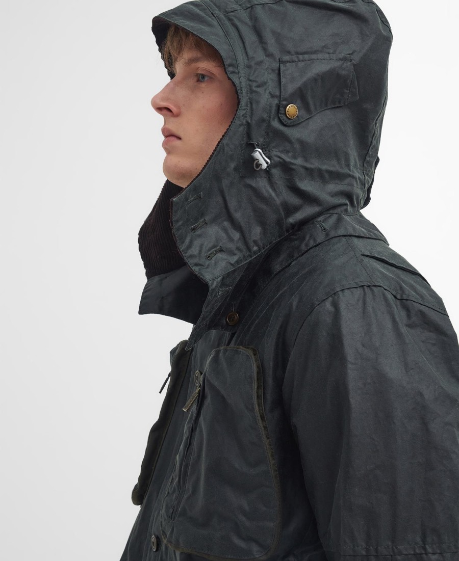 barbour x to ki to outland wax jacket