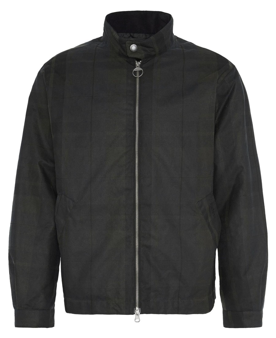 harrington check wax jacket