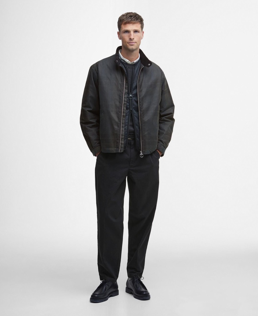 harrington check wax jacket