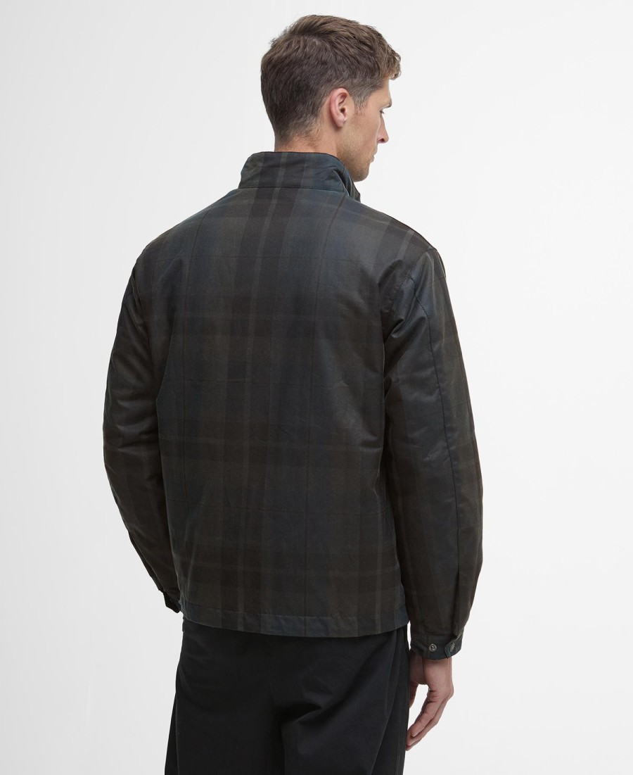 harrington check wax jacket