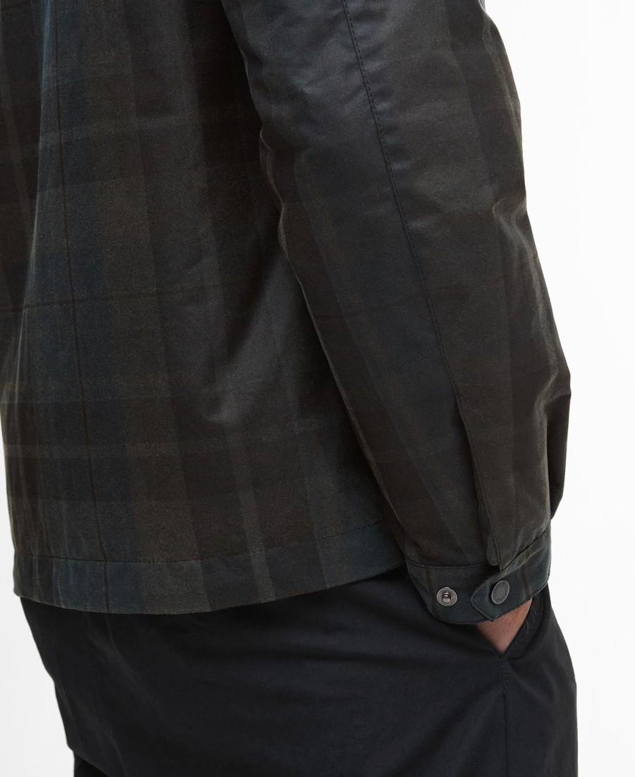 harrington check wax jacket